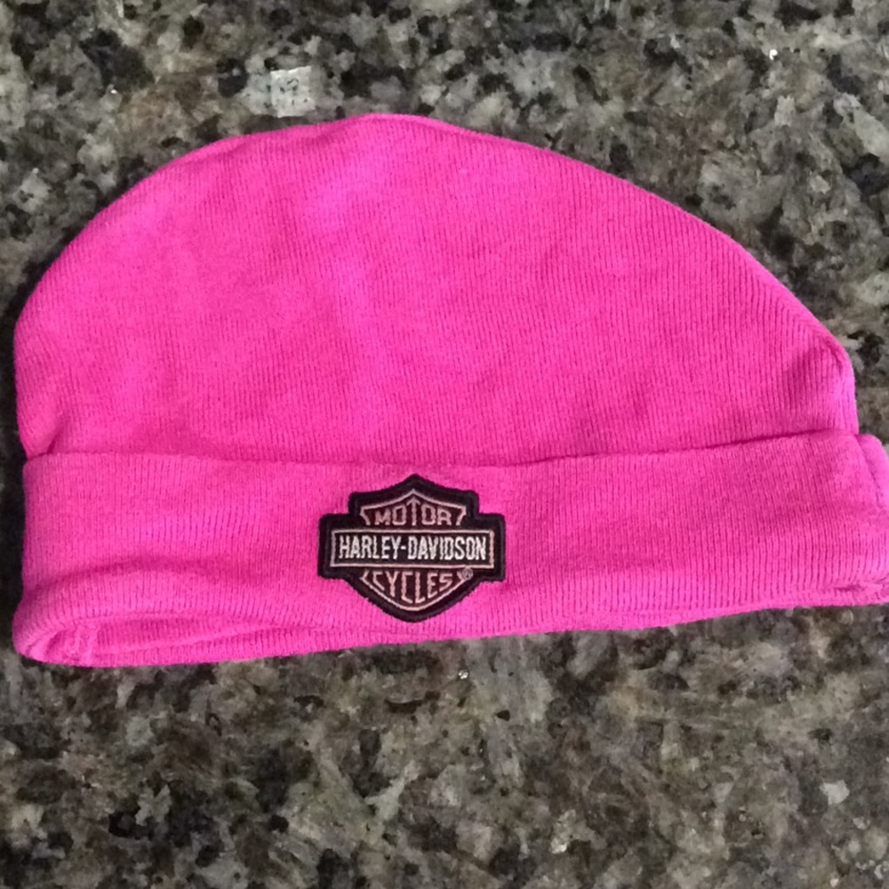 Pink Harley Davidson baby hat